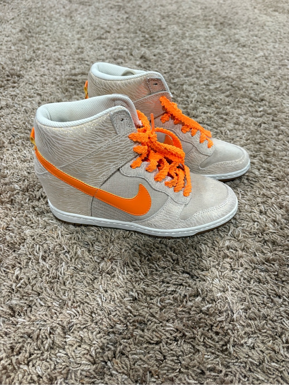 Nike Dunk Sky High w/ Hidden Wedge Orange Metallic Gold 8.5